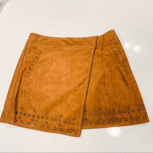 BD Collection Suede Studded Faux Wrap Skirt